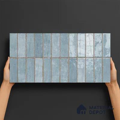 Faux Subway Wall Tile TL 06371 Dusk Hue 2 ft x 1 ft Ceramic Glossy Finish Tile - 9 mm | Suitable For Kitchen, Bathroom Walls and Backsplashes | Please Expect a Slight Variation of Pattern