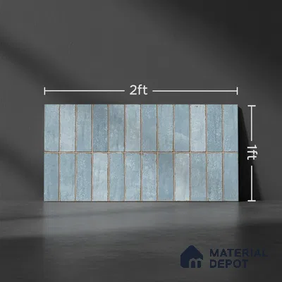 Faux Subway Wall Tile TL 06371 Dusk Hue 2 ft x 1 ft Ceramic Glossy Finish Tile - 9 mm | Suitable For Kitchen, Bathroom Walls and Backsplashes | Please Expect a Slight Variation of Pattern