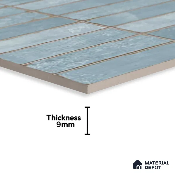 Faux Subway Wall Tile TL 06371 Dusk Hue 2 ft x 1 ft Ceramic Glossy Finish Tile - 9 mm | Suitable For Kitchen, Bathroom Walls and Backsplashes | Please Expect a Slight Variation of Pattern
