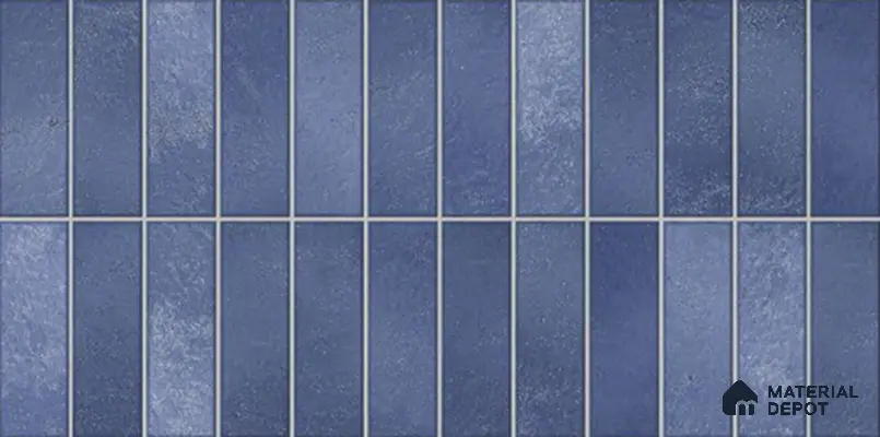Faux Subway Wall Tile TL 06372 Radiant Blue 2 ft x 1 ft Ceramic Matte Finish Tile - 9 mm | Suitable For Kitchen, Bathroom Walls and Backsplashes | Please Expect a Slight Variation of Pattern