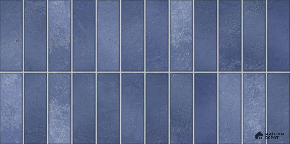 Faux Subway Wall Tile TL 06372 Radiant Blue 2 ft x 1 ft Ceramic Matte Finish Tile - 9 mm | Suitable For Kitchen, Bathroom Walls and Backsplashes | Please Expect a Slight Variation of Pattern