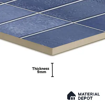 Faux Subway Wall Tile TL 06372 Radiant Blue 2 ft x 1 ft Ceramic Matte Finish Tile - 9 mm | Suitable For Kitchen, Bathroom Walls and Backsplashes | Please Expect a Slight Variation of Pattern