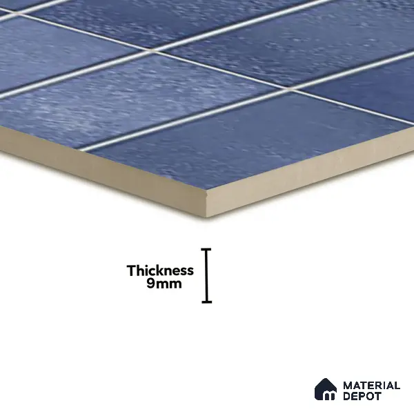 Faux Subway Wall Tile TL 06372 Radiant Blue 2 ft x 1 ft Ceramic Matte Finish Tile - 9 mm | Suitable For Kitchen, Bathroom Walls and Backsplashes | Please Expect a Slight Variation of Pattern