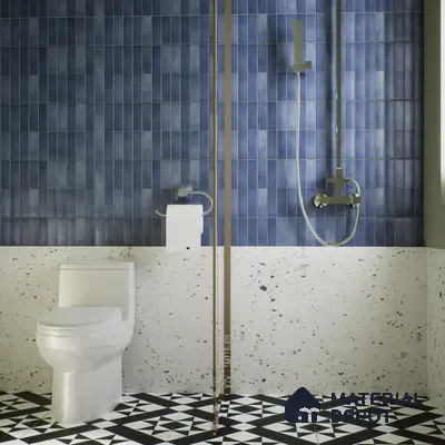 Faux Subway Wall Tile TL 06372 Radiant Blue 2 ft x 1 ft Ceramic Matte Finish Tile - 9 mm | Suitable For Kitchen, Bathroom Walls and Backsplashes | Please Expect a Slight Variation of Pattern