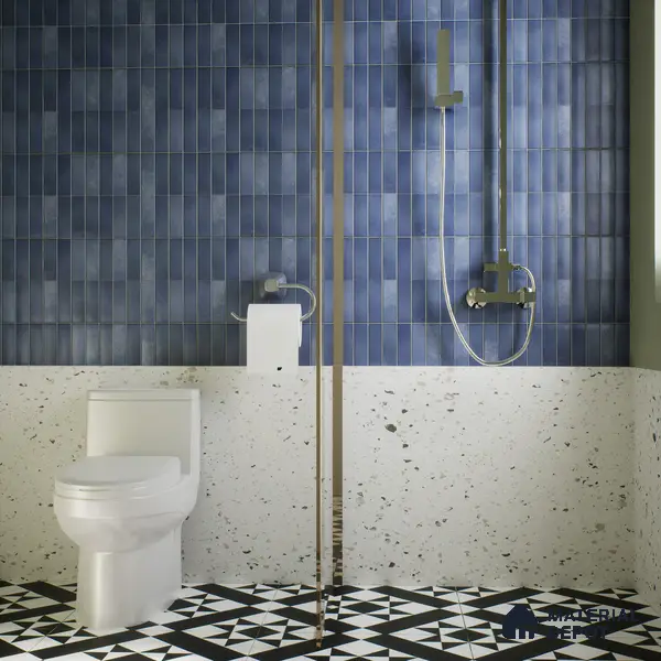 Faux Subway Wall Tile TL 06372 Radiant Blue 2 ft x 1 ft Ceramic Matte Finish Tile - 9 mm | Suitable For Kitchen, Bathroom Walls and Backsplashes | Please Expect a Slight Variation of Pattern