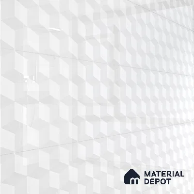 3D Wall Tile TL 06512 B  SR BL 4041 Highlighter 2 24 inch x 12 inch Ceramic Glossy Finish - 8 mm | Suitable for Accent / Feature Walls, Bathroom, Kitchen Wall & Backsplashes (Sample)