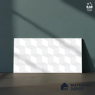3D Wall Tile TL 06512 B  SR BL 4041 Highlighter 2 24 inch x 12 inch Ceramic Glossy Finish - 8 mm | Suitable for Accent / Feature Walls, Bathroom, Kitchen Wall & Backsplashes (Sample)