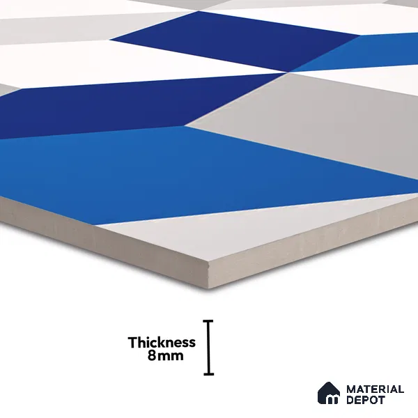 3D Wall Tile TL 06512  SR BL 4041 Highlighter 1 24 inch x 12 inch Ceramic Glossy Finish - 8 mm | Suitable for Accent / Feature Walls, Bathroom, Kitchen Wall & Backsplashes (Sample)