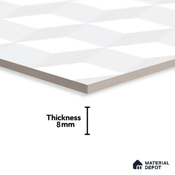 Geometric Floor Tile TL 06512 C   12 inch x 12 inch Ceramic Matte Finish - 8 mm | Suitable for Bathroom | Please Expect a Slight Variation of Pattern (Sample)