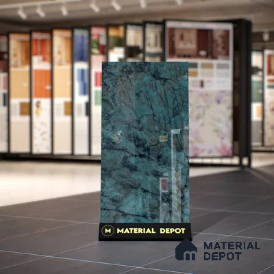 Marble Look Wall Tile TL 06633 Labradorite Jade 4 ft x 2 ft Vitrified High Gloss Finish - 9 mm | (Random 8) | Suitable for Living Room, Bedroom, Bathroom, Kitchen, Office, Elevation & Dining