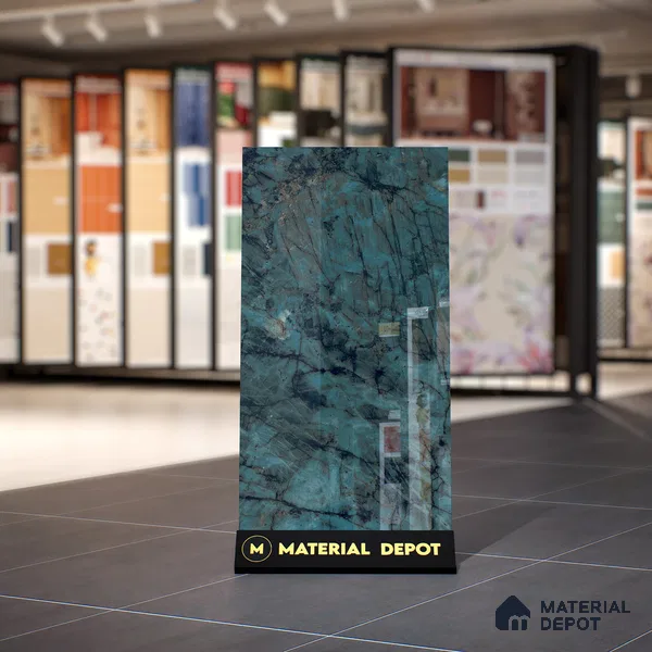 Marble Look Wall Tile TL 06633 Labradorite Jade 4 ft x 2 ft Vitrified High Gloss Finish - 9 mm | (Random 8) | Suitable for Living Room, Bedroom, Bathroom, Kitchen, Office, Elevation & Dining