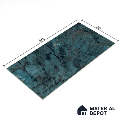 Marble Look Wall Tile TL 06633 Labradorite Jade 4 ft x 2 ft Vitrified High Gloss Finish - 9 mm | (Random 8) | Suitable for Living Room, Bedroom, Bathroom, Kitchen, Office, Elevation & Dining