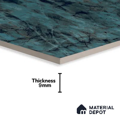 Marble Look Wall Tile TL 06633 Labradorite Jade 4 ft x 2 ft Vitrified High Gloss Finish - 9 mm | (Random 8) | Suitable for Living Room, Bedroom, Bathroom, Kitchen, Office, Elevation & Dining