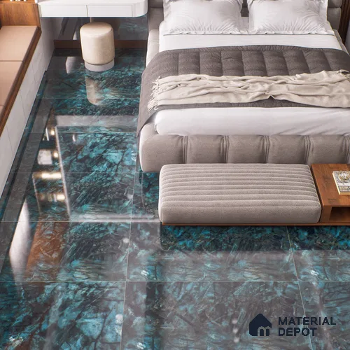 Marble Look Wall Tile TL 06633 Labradorite Jade 4 ft x 2 ft Vitrified High Gloss Finish - 9 mm | (Random 8) | Suitable for Living Room, Bedroom, Bathroom, Kitchen, Office, Elevation & Dining