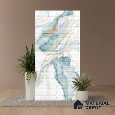 Faux Subway Wall Tile TL 08538 B | Subway Pale Statuario 4 ft x 2 ft Dazel Punch Sugar Matte Finish Porcelain Tile - 9 mm | Suitable for Kitchen, Bathroom & Dining Area