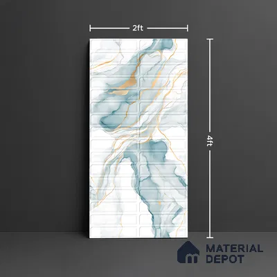 Faux Subway Wall Tile TL 08538 B | Subway Pale Statuario 4 ft x 2 ft Dazel Punch Sugar Matte Finish Porcelain Tile - 9 mm | Suitable for Kitchen, Bathroom & Dining Area