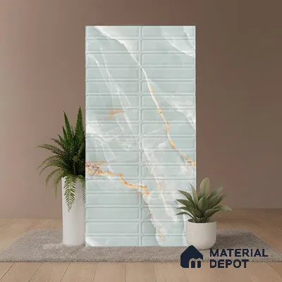 Faux Subway Wall Tile TL 08534 B | Subway Gress Aqua 4 ft x 2 ft Dazel Punch Sugar Matte Finish Porcelain Tile - 9 mm | 3 Random Design | Suitable for Kitchen, Bathroom & Dining Area