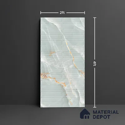 Faux Subway Wall Tile TL 08534 B | Subway Gress Aqua 4 ft x 2 ft Dazel Punch Sugar Matte Finish Porcelain Tile - 9 mm | 3 Random Design | Suitable for Kitchen, Bathroom & Dining Area