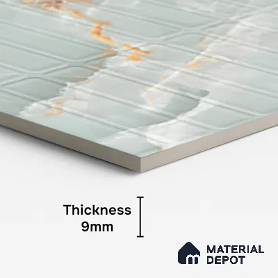 Faux Subway Wall Tile TL 08534 B | Subway Gress Aqua 4 ft x 2 ft Dazel Punch Sugar Matte Finish Porcelain Tile - 9 mm | 3 Random Design | Suitable for Kitchen, Bathroom & Dining Area