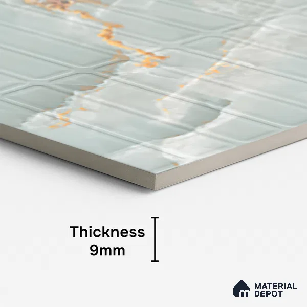 Faux Subway Wall Tile TL 08534 B | Subway Gress Aqua 4 ft x 2 ft Dazel Punch Sugar Matte Finish Porcelain Tile - 9 mm | 3 Random Design | Suitable for Kitchen, Bathroom & Dining Area