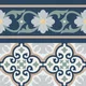 A close-up of a Moroccan Carpet Floor Tile TL 06616 B Florentine Blue Border | 1 ft x 1 ft Ceramic Matte Finish - 9 mm | Suitable for Living Room, Bedroom, Kitchen with a Matte finish available at Material Depot in Bangalore