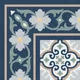 A close-up of a Moroccan Carpet Floor Tile TL 06616 Florentine Blue Corner | 1 ft x 1 ft Ceramic Matte Finish - 9 mm | Suitable for Living Room, Bedroom, Kitchen with a Matte finish available at Material Depot in Bangalore