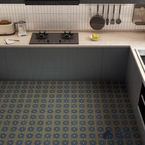 Moroccan Wall & Floor Tile TL 06617 Soul Blue | 1 ft x 1 ft Ceramic Matte Finish - 9 mm | Suitable for Bathroom, Kitchen, Balcony | Please Expect a Slight Variation of Pattern