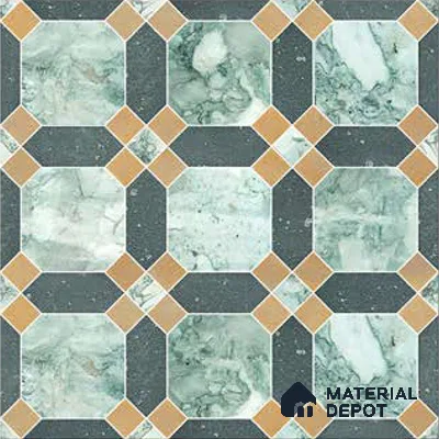 Moroccan Wall & Floor Tile TL 10030 | CRV-77 | 1 ft x 1 ft Matte Finish Ceramic Tile - 10 mm | Suitable for Bathroom, Kitchen, Balcony | Please Expect a Slight Variation of Pattern