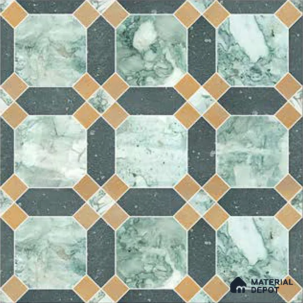Moroccan Wall & Floor Tile TL 10030 | CRV-77 | 1 ft x 1 ft Matte Finish Ceramic Tile - 10 mm | Suitable for Bathroom, Kitchen, Balcony | Please Expect a Slight Variation of Pattern