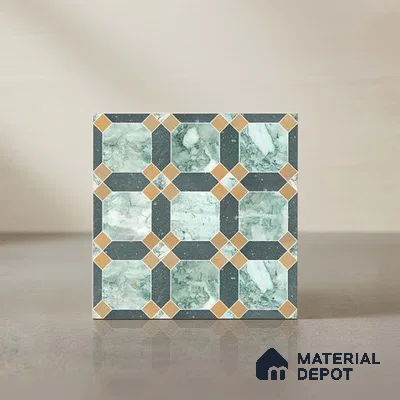 Moroccan Wall & Floor Tile TL 10030 | CRV-77 | 1 ft x 1 ft Matte Finish Ceramic Tile - 10 mm | Suitable for Bathroom, Kitchen, Balcony | Please Expect a Slight Variation of Pattern