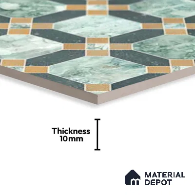 Moroccan Wall & Floor Tile TL 10030 | CRV-77 | 1 ft x 1 ft Matte Finish Ceramic Tile - 10 mm | Suitable for Bathroom, Kitchen, Balcony | Please Expect a Slight Variation of Pattern