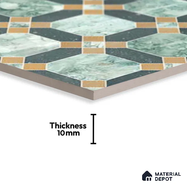 Moroccan Wall & Floor Tile TL 10030 | CRV-77 | 1 ft x 1 ft Matte Finish Ceramic Tile - 10 mm | Suitable for Bathroom, Kitchen, Balcony | Please Expect a Slight Variation of Pattern