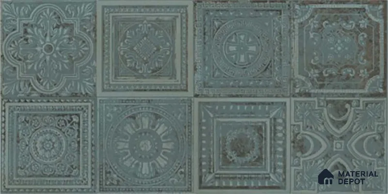 Patterned Wall Tile TL 06531 B G Lux Green Decor 2 ft x 1 ft Ceramic Matte Finish - 8 mm | Suitable for Kitchen, Bathroom & Balcony Walls