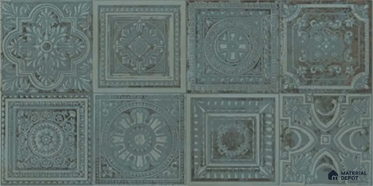 Patterned Wall Tile TL 06531 B G Lux Green Decor 2 ft x 1 ft Ceramic Matte Finish - 8 mm | Suitable for Kitchen, Bathroom & Balcony Walls