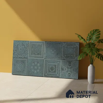 Patterned Wall Tile TL 06531 B G Lux Green Decor 2 ft x 1 ft Ceramic Matte Finish - 8 mm | Suitable for Kitchen, Bathroom & Balcony Walls