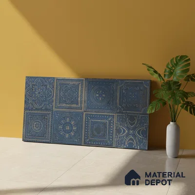 Highlighter Wall Tile TL 06531 G Lux Blue Decor 2 ft x 1 ft Ceramic Matte Finish - 8 mm | Suitable for Kitchen, Bathroom & Balcony Walls