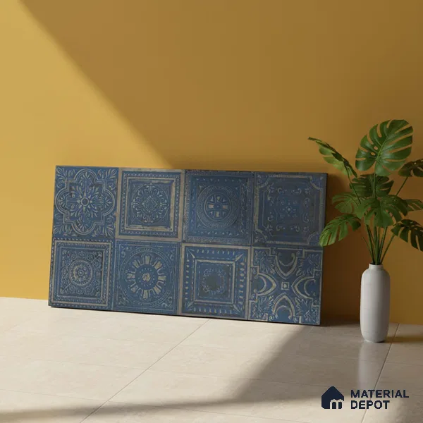 Highlighter Wall Tile TL 06531 G Lux Blue Decor 2 ft x 1 ft Ceramic Matte Finish - 8 mm | Suitable for Kitchen, Bathroom & Balcony Walls