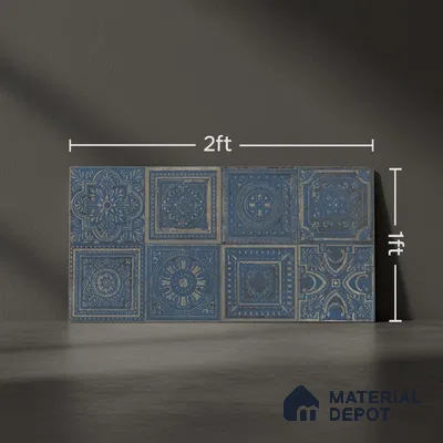Highlighter Wall Tile TL 06531 G Lux Blue Decor 2 ft x 1 ft Ceramic Matte Finish - 8 mm | Suitable for Kitchen, Bathroom & Balcony Walls