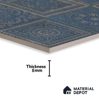 Highlighter Wall Tile TL 06531 G Lux Blue Decor 2 ft x 1 ft Ceramic Matte Finish - 8 mm | Suitable for Kitchen, Bathroom & Balcony Walls