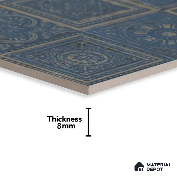 Highlighter Wall Tile TL 06531 G Lux Blue Decor 2 ft x 1 ft Ceramic Matte Finish - 8 mm | Suitable for Kitchen, Bathroom & Balcony Walls