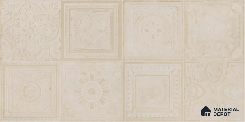 Highlighter Wall Tile TL 06531 C G Lux Beige Decor 2 ft x 1 ft Ceramic Matte Finish - 8 mm | Suitable for Kitchen, Bathroom & Balcony Walls