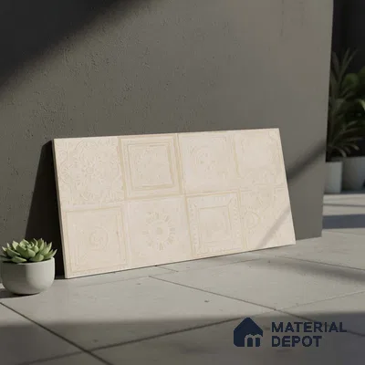 Highlighter Wall Tile TL 06531 C G Lux Beige Decor 2 ft x 1 ft Ceramic Matte Finish - 8 mm | Suitable for Kitchen, Bathroom & Balcony Walls