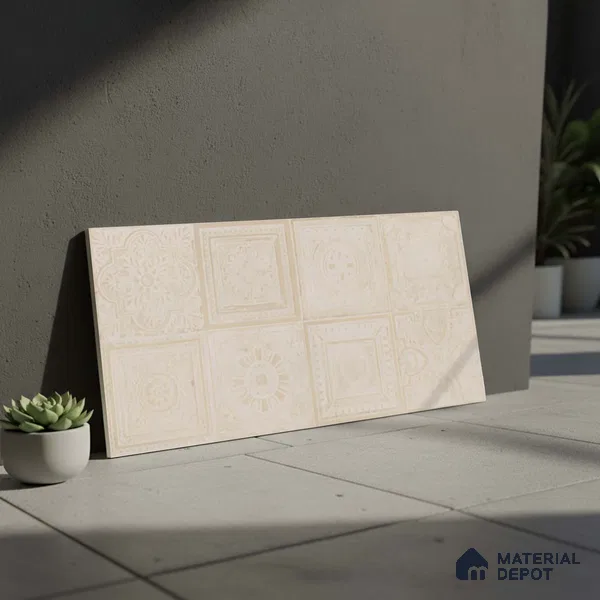 Highlighter Wall Tile TL 06531 C G Lux Beige Decor 2 ft x 1 ft Ceramic Matte Finish - 8 mm | Suitable for Kitchen, Bathroom & Balcony Walls