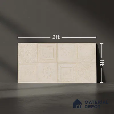 Highlighter Wall Tile TL 06531 C G Lux Beige Decor 2 ft x 1 ft Ceramic Matte Finish - 8 mm | Suitable for Kitchen, Bathroom & Balcony Walls