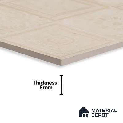 Highlighter Wall Tile TL 06531 C G Lux Beige Decor 2 ft x 1 ft Ceramic Matte Finish - 8 mm | Suitable for Kitchen, Bathroom & Balcony Walls