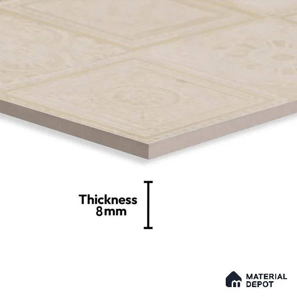 Highlighter Wall Tile TL 06531 C G Lux Beige Decor 2 ft x 1 ft Ceramic Matte Finish - 8 mm | Suitable for Kitchen, Bathroom & Balcony Walls