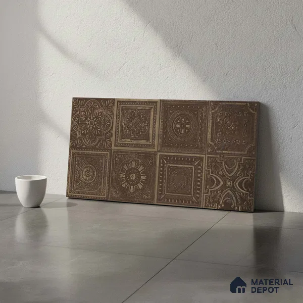 Highlighter Wall Tile TL 06531 D G Lux Copper Decor 2 ft x 1 ft Ceramic Matte Finish - 8 mm | Suitable for Kitchen, Bathroom & Balcony Walls