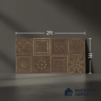 Highlighter Wall Tile TL 06531 D G Lux Copper Decor 2 ft x 1 ft Ceramic Matte Finish - 8 mm | Suitable for Kitchen, Bathroom & Balcony Walls