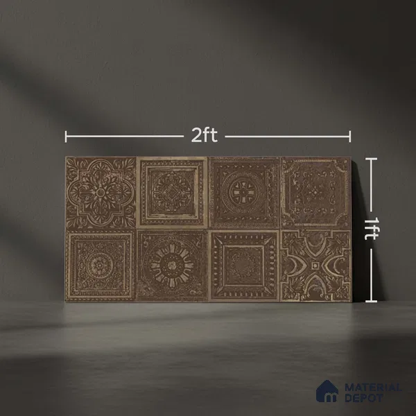 Highlighter Wall Tile TL 06531 D G Lux Copper Decor 2 ft x 1 ft Ceramic Matte Finish - 8 mm | Suitable for Kitchen, Bathroom & Balcony Walls