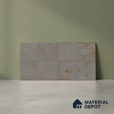 Highlighter Wall Tile TL 06531 F G Lux Grey Decor 2 ft x 1 ft Ceramic Matte Finish - 8 mm | Suitable for Kitchen, Bathroom & Balcony Walls